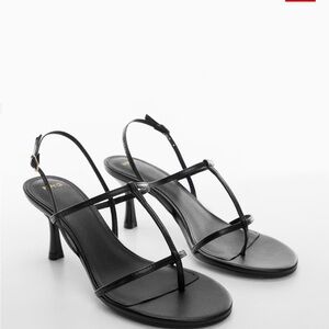 Mango strappy naked sandal black size 10